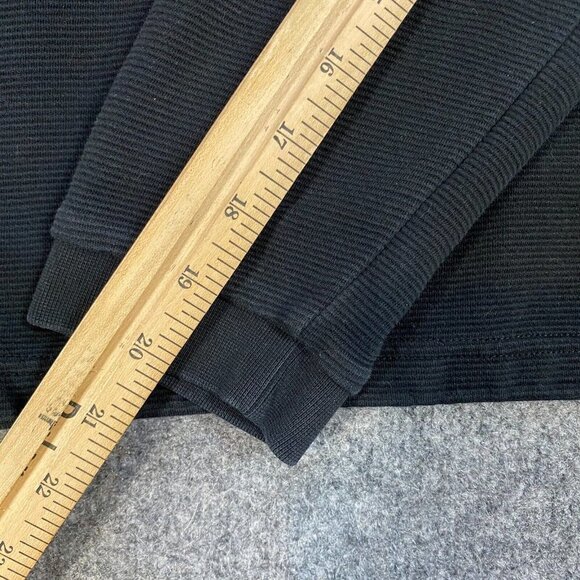 Carbon 2 Cobalt Sweater M Black Solid 1/4 Pullover Cotton Sleeve Pocket - Picture 7 of 12